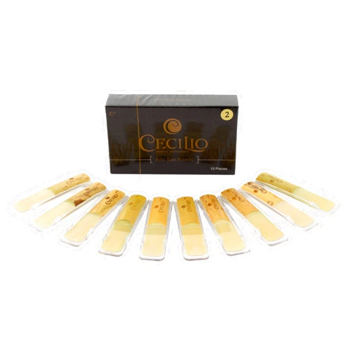 Cecilio Alto Saxophone Reeds 2.0-10 Pack with Individual Plastic Cases - Entry to Mid-Level - Beginner-Friendly