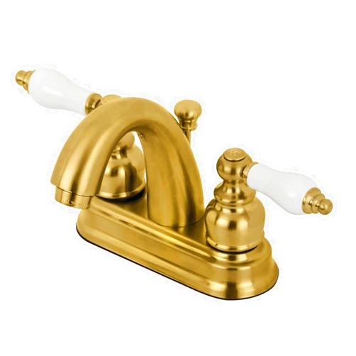 Kingston Brass KB5617PL Restoration 4-Inch Centerset Bathroom Faucet, Brushed Brass