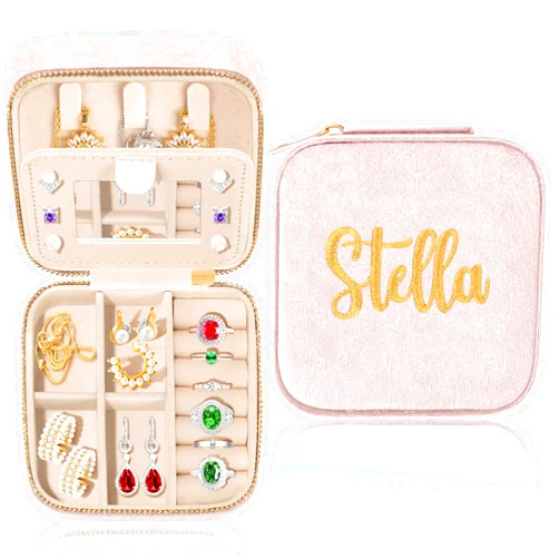 JSTUMB Stella Name Jewelry Organizer Beach Jewelry Holder Friendship Travel Gifts For Women Best Friends Besties Anniversary Christmas Valentines Day Graduation Gifts For Her Name Jewelry Case