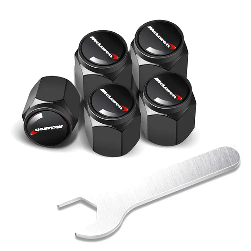 JYHSHOP Car Tire Valve Stem Caps for McLaren Valve Covers Replacement Dustproof Waterproof Anti-Rust Cars Wheel Tyre Air Valve Caps,Black, normal