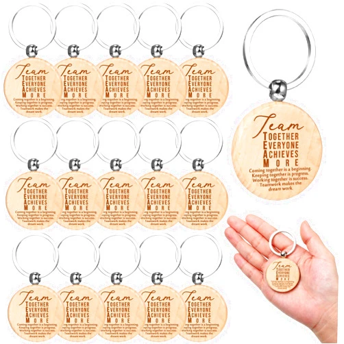Unittype 30 Pcs Coworker Appreciation Gift Inspirational Wooden Keychain for Employee Volunteer Team Social Worker Women