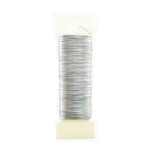 HAHIYO 26Gauge Silver Wire - 1 Roll, 38 Yards (115 Feet) Flexible Floral Wire for Crafts, Christmas Wreaths, Tree & Flower Arrangement, Wedding DIY