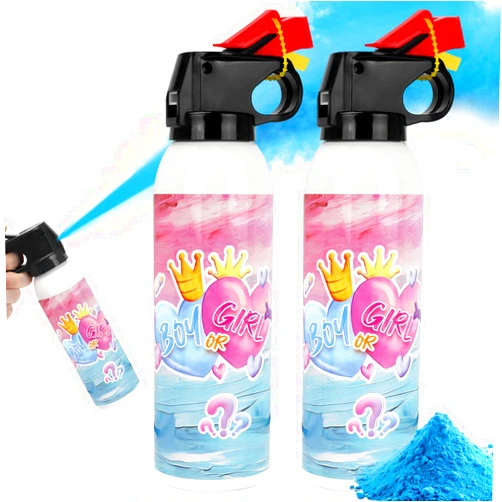 WITOROR Gender Reveal Fire Extinguisher, 2 Pack Gender Reveal Ideas Gender Reveal Party Decorations Baby Girl Boy Reveal Party Ideas Gender Reveal Decor (Blue, Small)