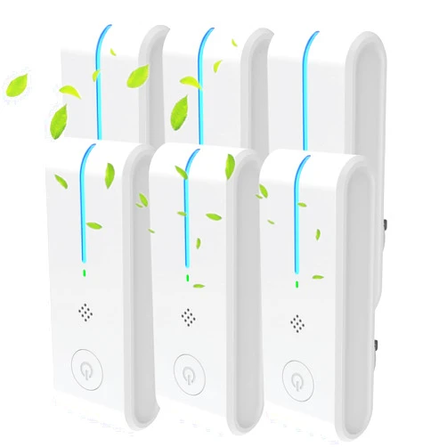 SAIMLOVE Pure Air - 6 Units-Mini Home Plug-in Air Purifier,Ionizer, Power Saving, Silent Suitable Portable for home, bathroom, living room, bedroom, hotel, pet room, toilet（White)