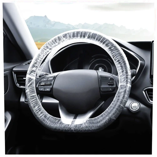 NHHC 100PCS Disposable Steering Wheel Covers,Disposable Steering Wheel Protector with Elastic for Avoiding Scuffs & Scratches,Universal Car Steering Wheel Cover Car Accessories