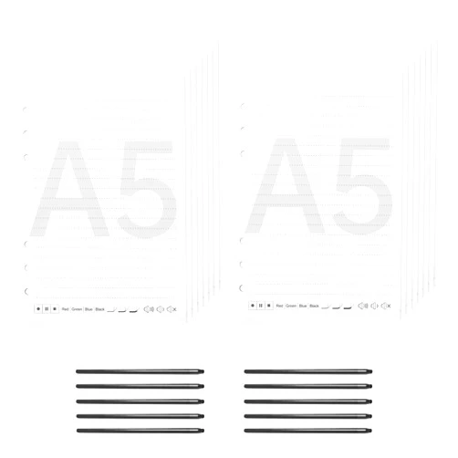 Irfora A5 Paper 120 Sheet and 10pcs Ballpoint Pen Refills for Notebook Digital Pen Compatible with Boardpen and Ophaya APP Support Notes Taking Recording Storing