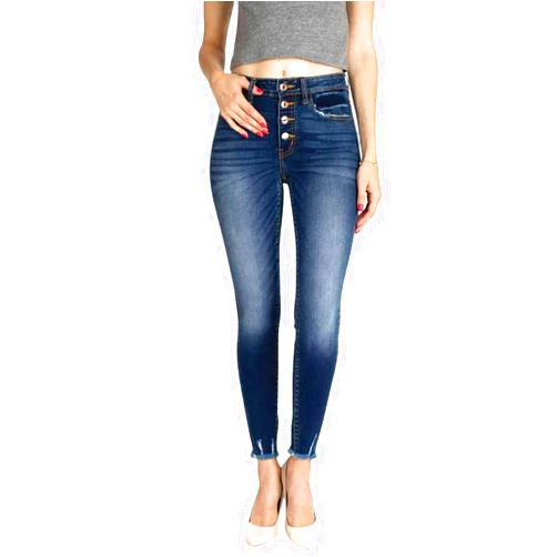 Kan Can Women's High Rise Distressed Super Skinny Jeans