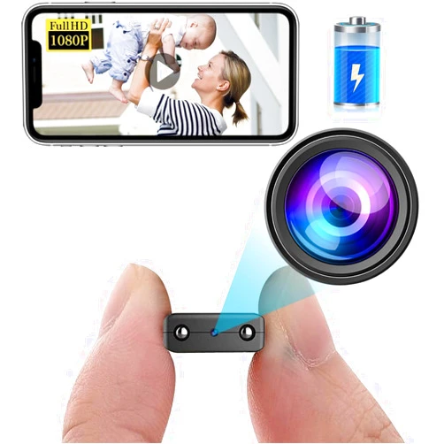 Rettru Smallest Wireless WiFi Camera with Battery,HD1080P Portable Camera with Video Recording Live Feed,Nanny Cam Baby Monitor with Night Vision,Motion Detection,Cloud Storage for Security with iOS Android