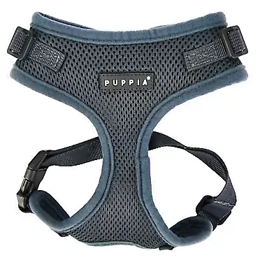 Puppia RiteFit Dog Harness Mesh Over-The-Head All Season No Pull No Choke Walking Training Adjustable Neck & Chest for Small & Medium Dog - Grey - Small Small GREY