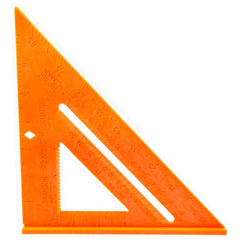 Swanson Tool Co., Inc Swanson Tool Co T0118 8 inch Orange Composite Speedlite Speed Square Layout Tool, made of High Impact Polystyrene