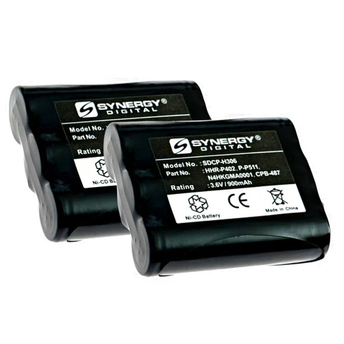 Synergy Digital Cordless Phone Batteries, Compatible with Panasonic KX-TG5100M Cordless Phone, (Ni-CD, 3.6V, 900 mAh), Pack Includes: 2 x SDCP-H306 Batteries
