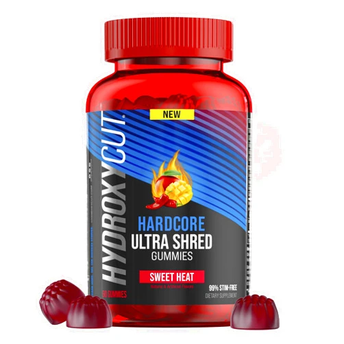 Hydroxycut Hardcore Ultra Shred Gummies, Sweet Heat - 99% Stimulant Free - Includes Capsaicin & B Vitamins - for Women & Men