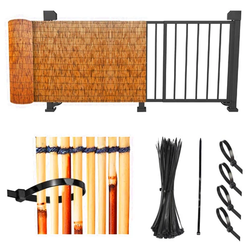 ZGDXPLA Balcony Fencing Covering Privacy Screen Panels Natural Bamboo Fence 2.3x15ft 2.7x25ft 3x30ft 4x36ft 5x50ft 6x50ft Decorative Fences Easy to Install for Garden Outdoor Backyard Patio Pergola