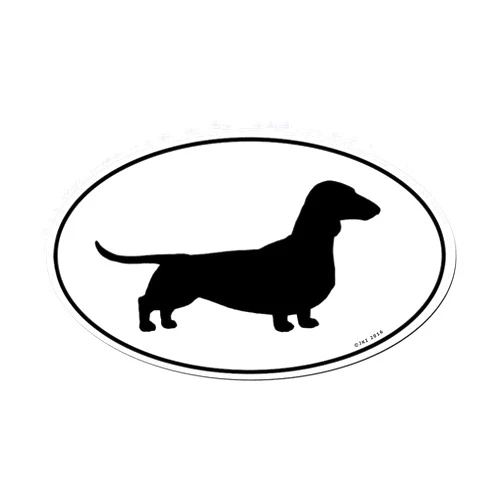 CafePress Dachshund Silhouette Oval Car Magnet, Euro Oval Bumper Magnet