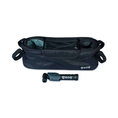 BOB Gear Deluxe Handlebar Console with Tire Pump for Single Jogging Strollers, Black