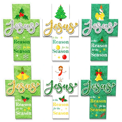 Wettarn 24 Pcs Nativity Craft Kits for Kids Bulk, Sunday School Christmas Crafts Jesus is The Reason for The Season Bible DIY Christian Crafts Religious Nativity Ornament Sunday School Gifts for Kid