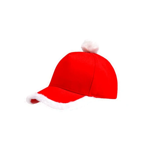 Giavuwn Christmas Santa Baseball Hat Santa Claus Costume hat with Fuzzy Fur Pom