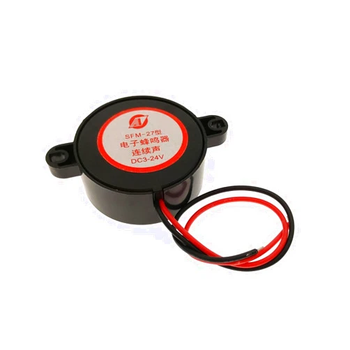 YXQ SFM-27 DC3-24V Electronic Buzzer Alarm Active Piezo Sounder Continuous Sound Beep with Cable