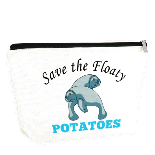 Gfhzdmf Funny Manatee Gift Manatee Lover Gift for Women Manatee Makeup Bag Sea Animal Lover Gift Friendship Gifts for Manatee Mom Friends Birthday Christmas Gift for Sister Besties Travel Cosmetic Pouch
