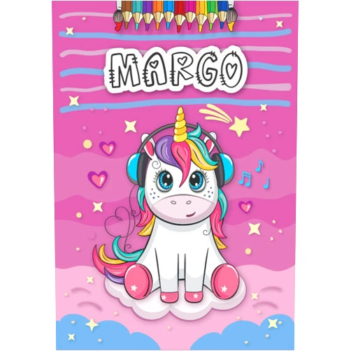 Peter USS Publishing Margo: Personalized Coloring Book for Margo | Theme: Unicorn | Birthday gift for girl, daughter ... | Ages: 4-8 | 25 unicorn designs with name Margo, Large size A4 (ca. 8.5 x 11 inches)