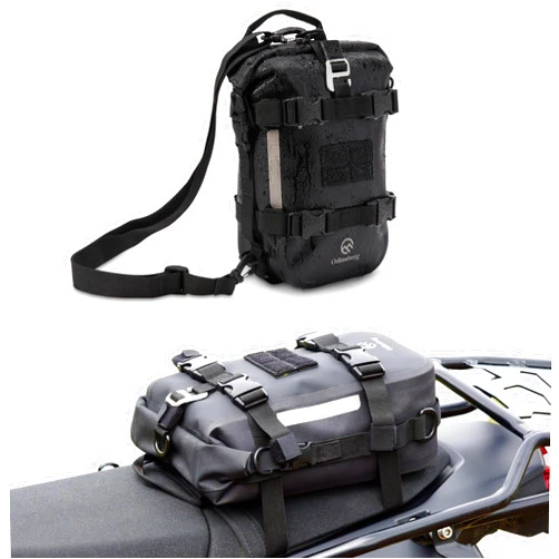 Odinsberg Waterproof Motorcycle Tail Bag 7L Motorcycle Dry Bag Crash Bar Bags used as Motorcycle Luggage Bag Back Seat Saddle Bag Sissy Bar Bag Rack Fender Bag Pouch Dirt Bike Pack for Moto Enduro ATV