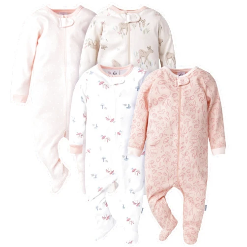 Gerber Baby Girls 4 Pack Sleep 'N Play Footie