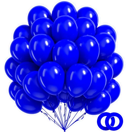 Jubilico 100pcs Royal Blue Balloons 12inch, Navy Blue Latex Balloons for Graduation Baseball Baby Shower New Year Wedding Christmas Birthday Party Decorations (with Blue Ribbon)
