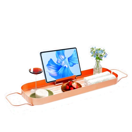 Baolihua Premium Aluminum Bathtub Tray Caddy - Bath Tub Table - Expandable Bath Tray - Never Rusty - Spa Gifts for Women - Luxury Bathtub & Bathroom Accessories
