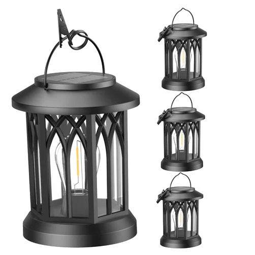WdtPro Solar Lanterns Outdoor Hanging 4 Pack, Upgraded Bright Solar Lantern Lights Outdoor Waterproof, Solar Powered Lantern Over 12Hrs Solar Lights for Outside Garden Yard Patio Decor (Warm Light)