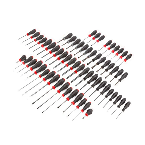 TEKTON High-Torque Chrome/Black Oxide Blade Screwdriver & Nut Driver Set, 63-Piece (Phillips, Slotted, Torx, Square, Hex, Nut) | DRV49004