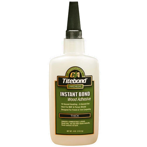 Titebond Instant Bond Thick Adhesive, 8-second Bond, Home Repair, Woodworking, Crafts, Moldings, Picture Frames, 4 oz. 6222