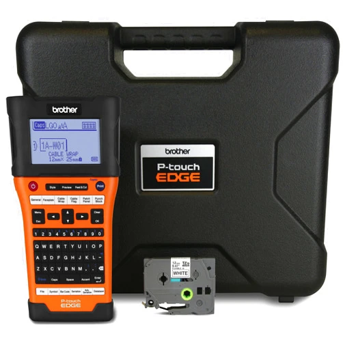 Brother PT-E500 Handheld Industrial Label Printer with PC Connectivity, Orange - 1.2