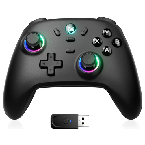 ECHTPower Wireless PC Gaming Controller - Hall Effect Joystick, 2.4G & Wired 1000Hz Polling Rate, 800mAh Battery, Adjustable Turbo/Vibration - for PC/Switch/iOS/Android