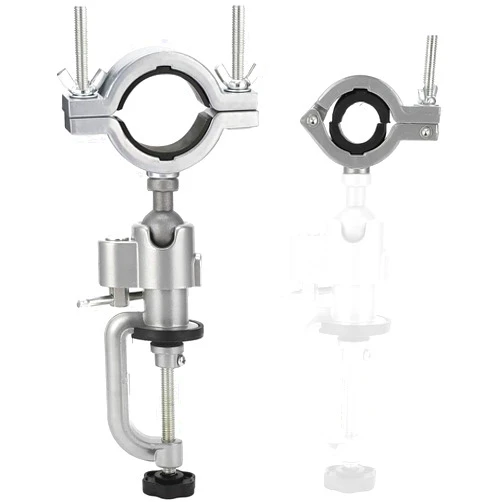 CatemRC 360 Degree Table Bench Clamp Vise Drill Rack Support Electric Drill Stand Grinder Holder Bracket For Electric Drill, Grinder, Rotary Tool for Woodworking Metalworking （with Replaceable Clamping ）