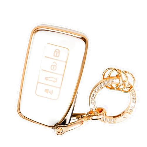 Dingshenchukong Key Fob Cover Soft TPU Protection Car Key Case Shell with Keychain Compatible for Lexus RX is ES GS LS NX RS GX LX RC LC