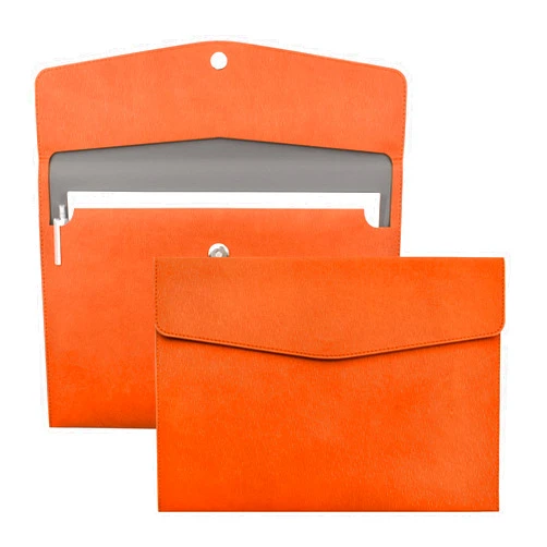VANRA 1 Piece PU Leather Envelope File Folders A4 Paper Document Filing Envelope Document Organizer Leather Portfolio Folder Holder with Magnetic Closure (Brown)