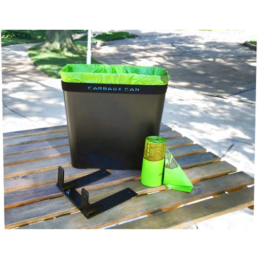 Carbage Can Deluxe Car Trash Can w/Floor Mat Clip, Bag Securement Band & Green Liners - Now featured on Forbes