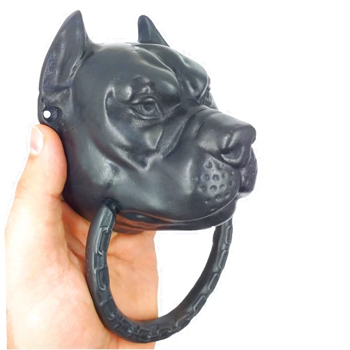 Anatolica Pitbull Door Knocker,Solid Brass,7.1 inches Tall, Dog Front Door Ornament, Gift for Pitbull Lovers (Black Oxide)