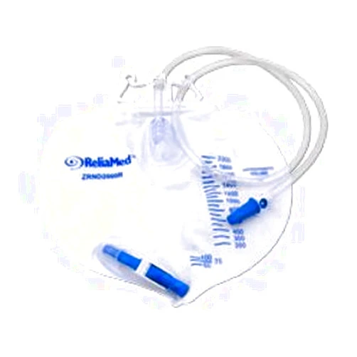Cardinal Health ReliaMed Standard Vented Drainage Bag with Double Hanger Anti-Reflux Valve 2,000 mL