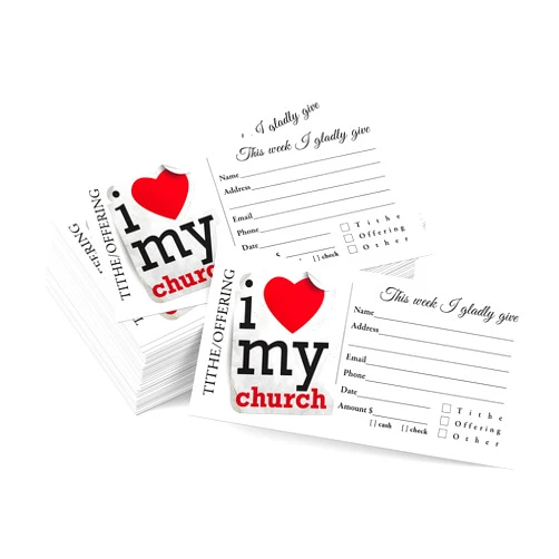 StockOfferingEnvelopes.com 500 Tithes and Offering Envelopes for Church | Tithe Envelopes for Church | USA Company | “I Love My Church” Theme