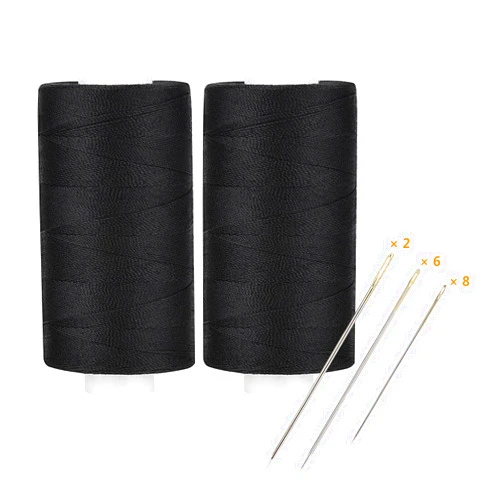Simthread All Purpose Thread Polyester 400 Yards (2 Black)