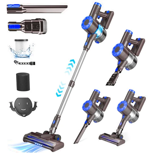 AIRDIYA Cordless Vacuum Cleaner, 180W Power Suction Stick Vacuum Cleaners with 2200 mAh Battery,8-in-1 Lightweight Self-Standing, 35 Mins Runtime for Home Hard Floor Low-Pile Carpet Pet Hair