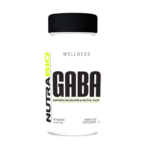 NutraBio 100% Pure GABA Supplement (Gamma-Aminobutyric Acid), 500mg - May Help with Healthy Sleep and Relaxation, 90 Capsules
