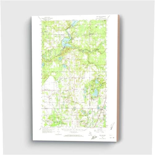MG Global Vinage Hanging Canvas Print of Sand Lake 1958 Hardy Dam Pond Croton Whitefish Michigan 278478 | 8x12 12x18 16x24 20x30 24x36 Historical City Wall Art Gift | Antique Rustic Home Office Decor