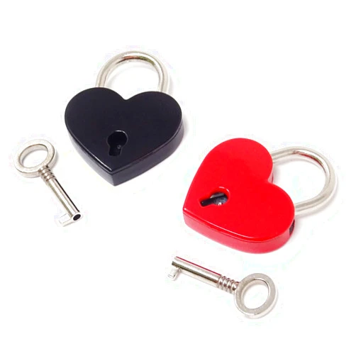 Honbay 2PCS Mini Love Heart Shaped Lock Padlock with Key for Jewelry Box, Purse, Handbag, Backpacks, Cabinet, Treasure Chest, Suitcases, Lockers, Letter Box, Diary, etc