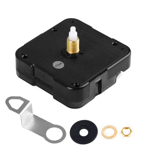 KAKUPPA Quartz Clock 12888 Movement Replacement Set, Battery Operated Axis Shaft High Torque Clock Parts Suitable with Thread and Seconds Hand Motor Repair Parts and DIY (Shaft 17mm -Thread 9.5mm)