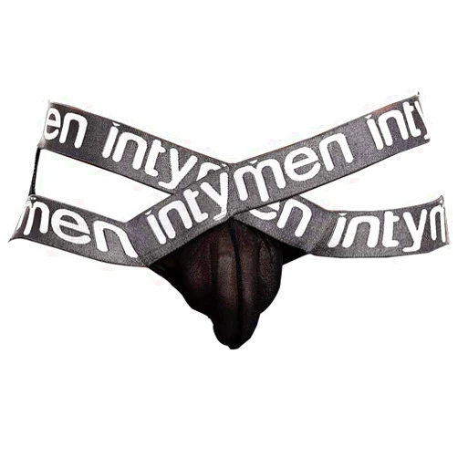 Intymen Sexy Mens Cross Jockstrap Lingerie Micro Pouch Mesh Low Waist Backless Underwear