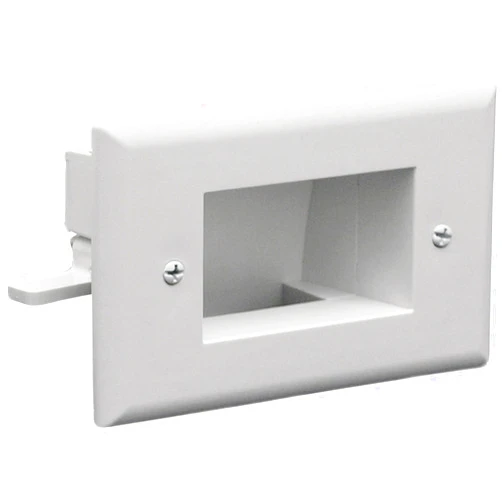 DATA COMM DataComm Electronics 45-0009-WH Easy Mount Recessed Low Voltage Slim Fit Cable Plate - White, 4.88