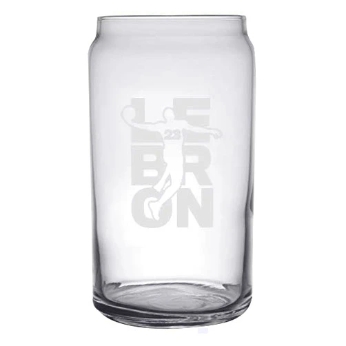 Hat Shark Customized Beer Can Glass 16 oz - Basketball Sports Athletic Player Custom (Lebron #23)