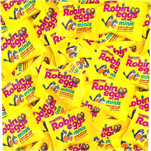 CRAZYOUTLET WHOPPERS ROBIN EGGS Mini Individual Packs, Malted Milk Balls Candy, Bulk Bag 52-Count, 2 Pounds